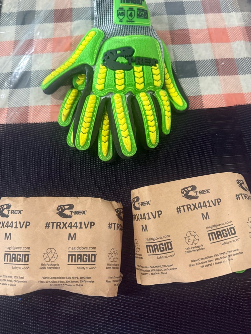 Magid T-REX High-Visibility Green and Yellow Impact Work Gloves - M